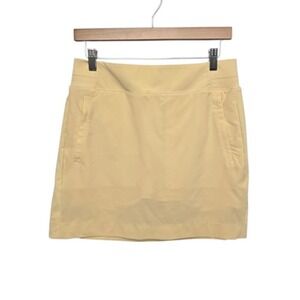 Athleta‎ Skort Womens 8 Yellow Athletic Golf Tennis Stretch Pockets Lined Shorts